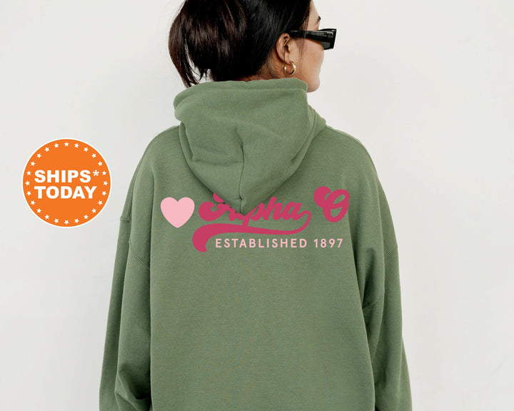 Alpha Omicron Pi Heart Haven Sorority Sweatshirt | Alpha Omicron Pi Hoodie | Alpha O Sweatshirt | Big Little Reveal | Sorority Gift