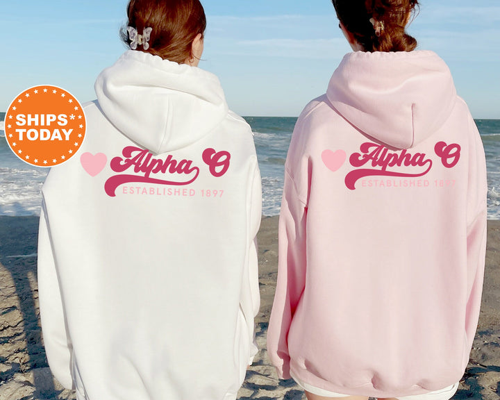 Alpha Omicron Pi Heart Haven Sorority Sweatshirt | Alpha Omicron Pi Hoodie | Alpha O Sweatshirt | Big Little Reveal | Sorority Gift