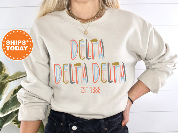 Delta Delta Delta Olivia Sorority Sweatshirt | Cute Tri Delta Sweatshirt | Big Little Reveal | Sorority Gift | Trendy Sweatshirt