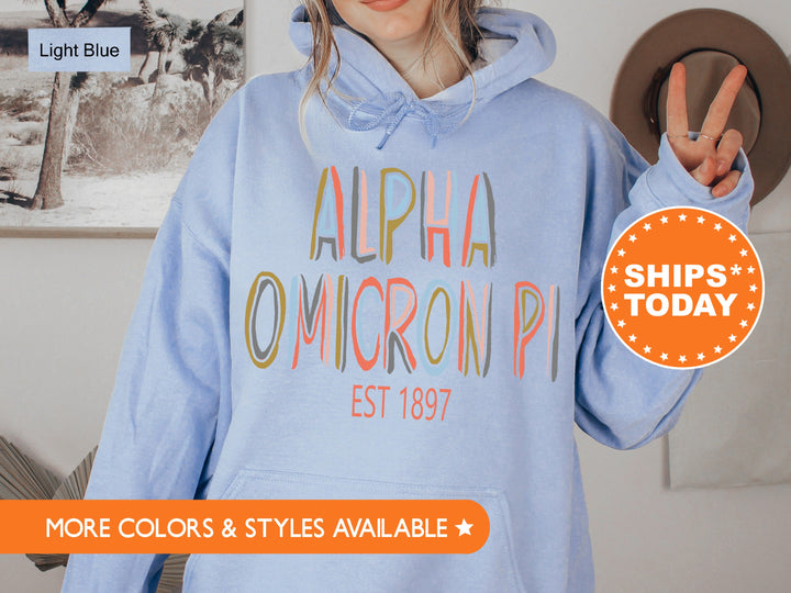 Alpha Omicron Pi Olivia Sorority Sweatshirt | Alpha O Sorority Hoodie | Sorority Merch | AOPi Initiation Gift | Big Little Reveal