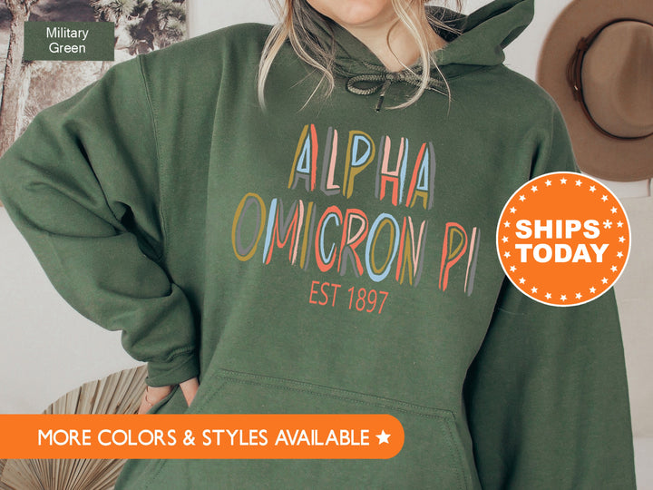 Alpha Omicron Pi Olivia Sorority Sweatshirt | Alpha O Sorority Hoodie | Sorority Merch | AOPi Initiation Gift | Big Little Reveal