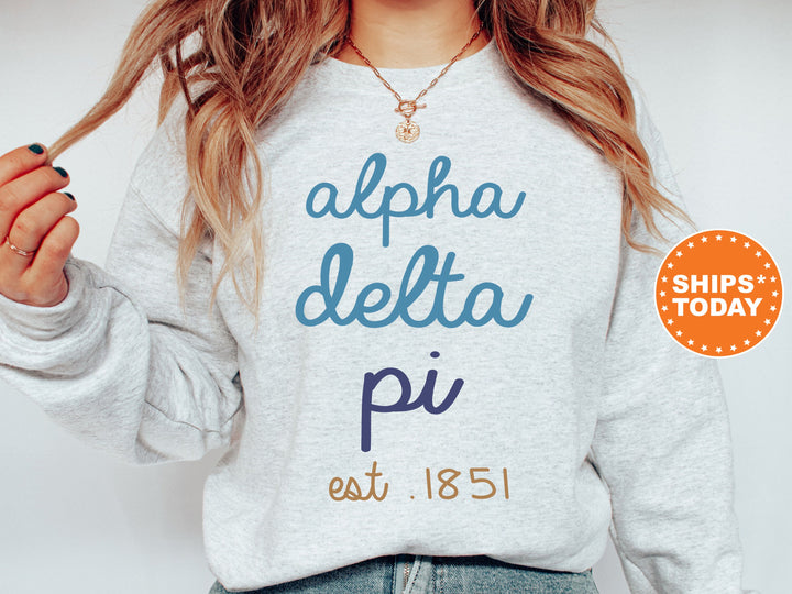 Alpha Delta Pi The Blues Sorority Sweatshirt | ADPI Sorority Hoodie | Big Little Reveal | Sorority Bid Day Gifts | College Apparel _ 8269g