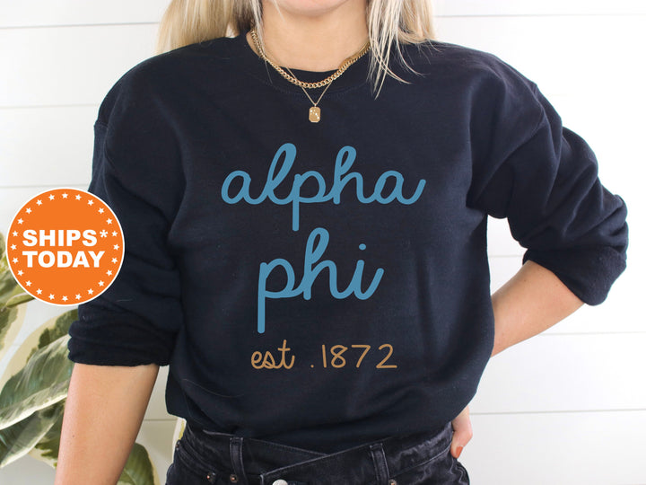 Alpha Phi The Blues Sorority Sweatshirt | Alpha Phi Sweatshirt | Alpha Phi Merch | Big Little Gift | APHI Hoodie | Sorority Apparel _ 8273g