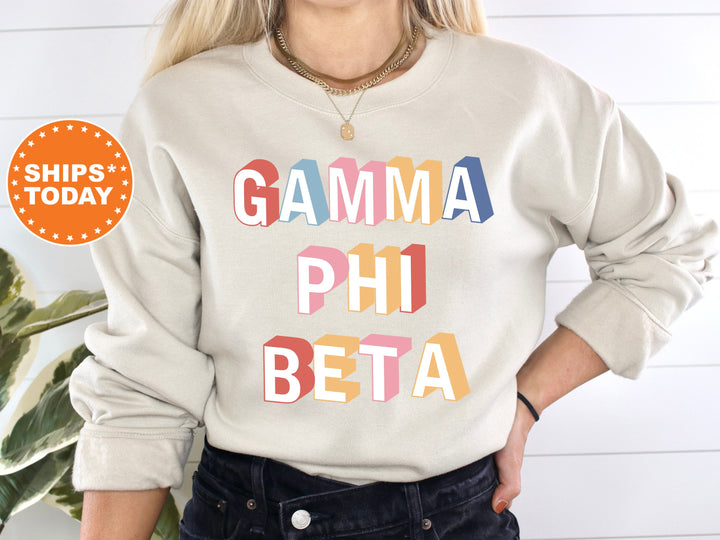 Gamma Phi Beta Loud Box Sorority Sweatshirt | Gamma Phi Retro Sweatshirt | Sorority Gift | GPHI Sorority Apparel | Big Little Reveal _ 5573g