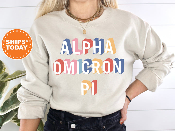 Alpha Omicron Pi Loud Box Sorority Sweatshirt | Alpha O Retro Sweatshirt | Sorority Gift | AOPI Sorority Apparel | Big Little Reveal _ 5563g