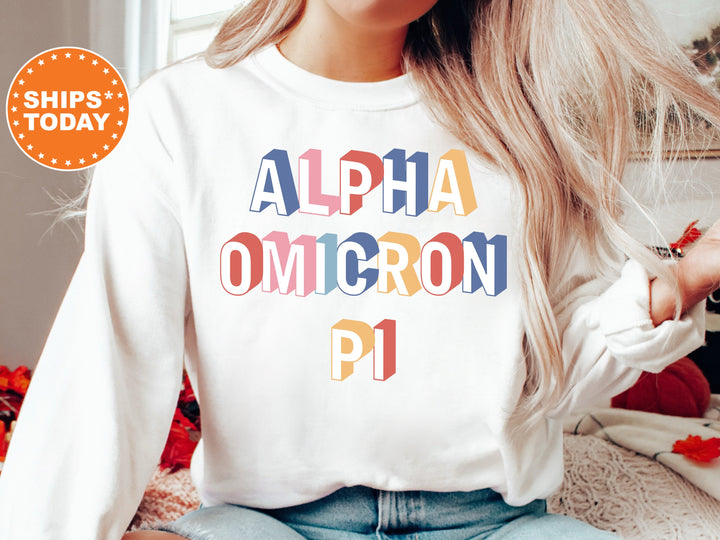 Alpha Omicron Pi Loud Box Sorority Sweatshirt | Alpha O Retro Sweatshirt | Sorority Gift | AOPI Sorority Apparel | Big Little Reveal _ 5563g