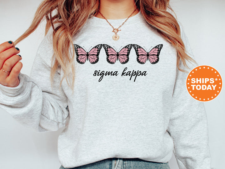 Sigma Kappa Blooming Butterfly Sorority Sweatshirt | Sig Kap Sweatshirt | Sigma Kappa Hoodie | Sorority Merch | Big Little Reveal