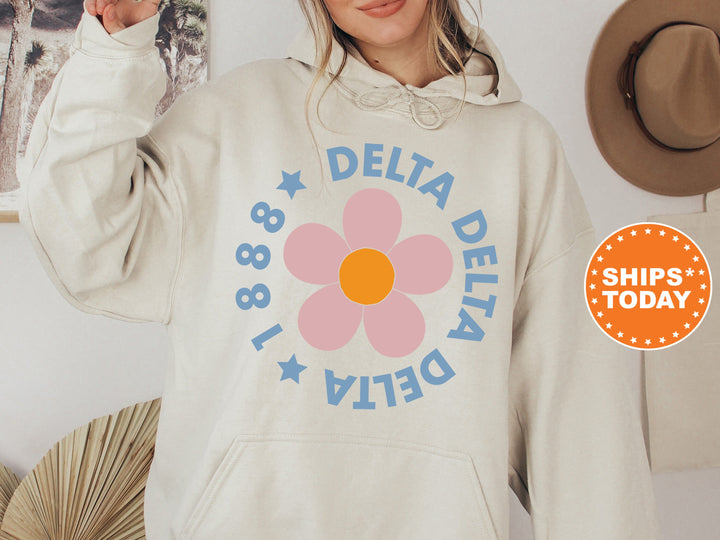 Delta Delta Delta Bright Floral Sorority Sweatshirt | Tri Delta Hoodie | Big Little Sorority | Greek Sweatshirt | Floral Sweatshirt _ 7446g
