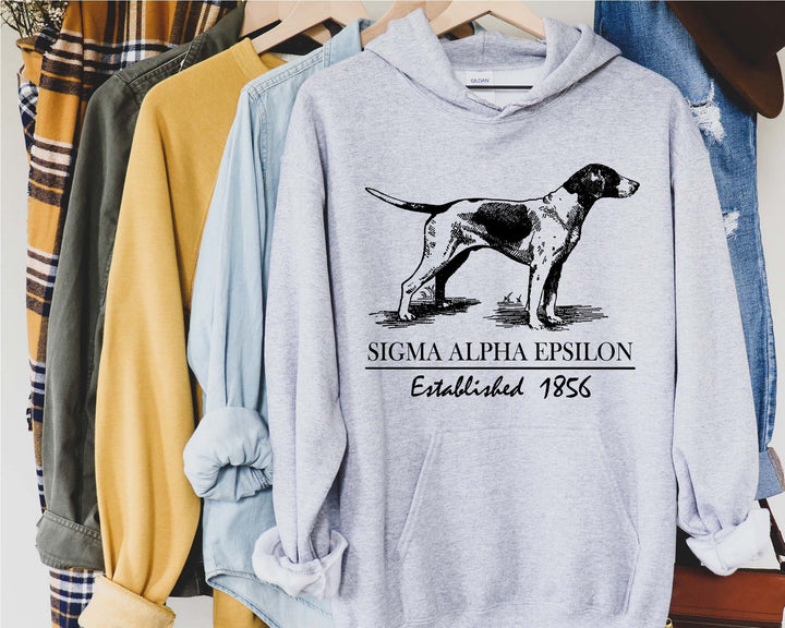 Sigma Alpha Epsilon Pointer Fraternity Sweatshirt | SAE Greek Apparel | Fraternity Hoodie | SAE Alumna Sweatshirt | Fraternity Gift _ 6530g