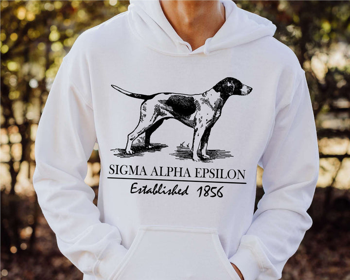 Sigma Alpha Epsilon Pointer Fraternity Sweatshirt | SAE Greek Apparel | Fraternity Hoodie | SAE Alumna Sweatshirt | Fraternity Gift _ 6530g