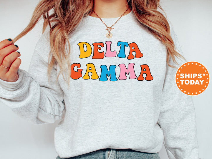 Delta Gamma Disco Retro Sorority Sweatshirt | Delta Gam Retro Sweatshirt | Dee Gee Merch | DG Greek Apparel | Big Little Reveal _ 7499g
