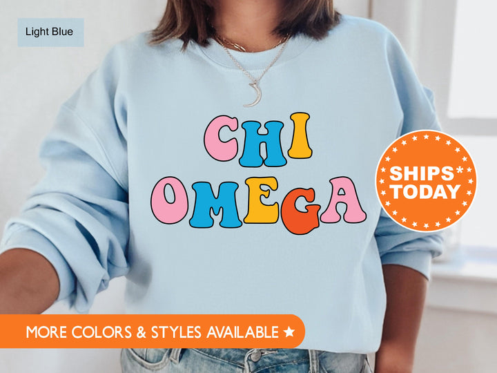 Chi Omega Disco Retro Sorority Sweatshirt | Chi O Retro Sweatshirt | XO Sorority Hoodie | Chi Omega Apparel | Big Little Reveal Gift _ 7497g