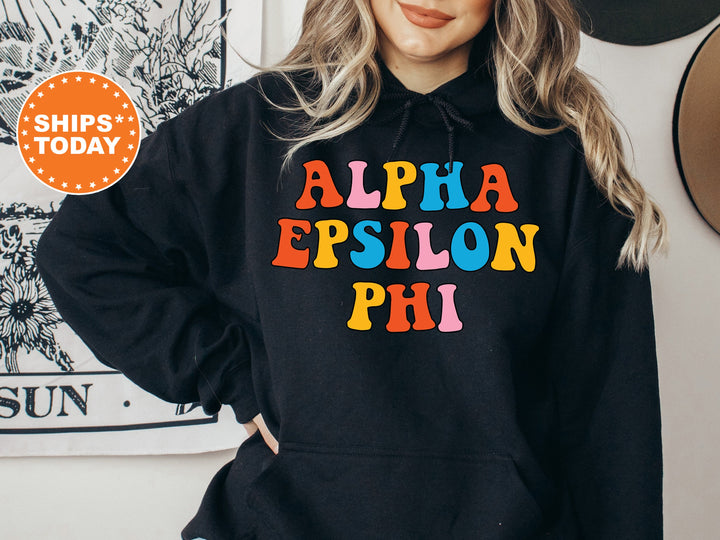 Alpha Epsilon Phi Disco Retro Sorority Sweatshirt | AEPhi Sorority Sweatshirt | Big Little Reveal | Greek Life Merch | Sorority Gift _ 7490g