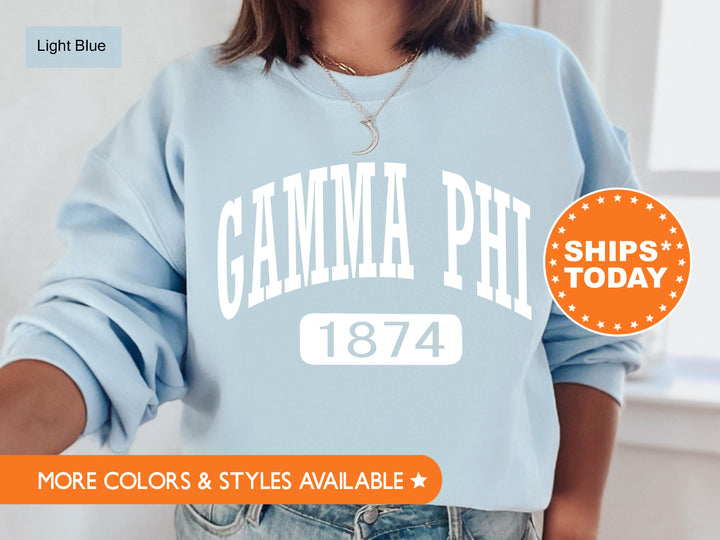 Gamma Phi Beta Athletic Sorority Sweatshirt | Gamma Phi Sweatshirt | GPHI Sorority Hoodie | Big Little Reveal Gift | Sorority Merch