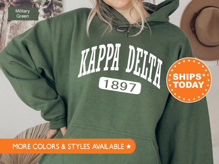 Kappa Delta Athletic Sorority Sweatshirt | Kay Dee Merch | Sorority Gift | Kappa Delta Hoodie | Big Little Reveal | Sorority Gift