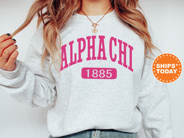 Alpha Chi Omega Pink Baseball Sorority Sweatshirt | Alpha Chi Sorority Hoodie | Big Little Gift | AXO Sorority Gift | Greek Apparel