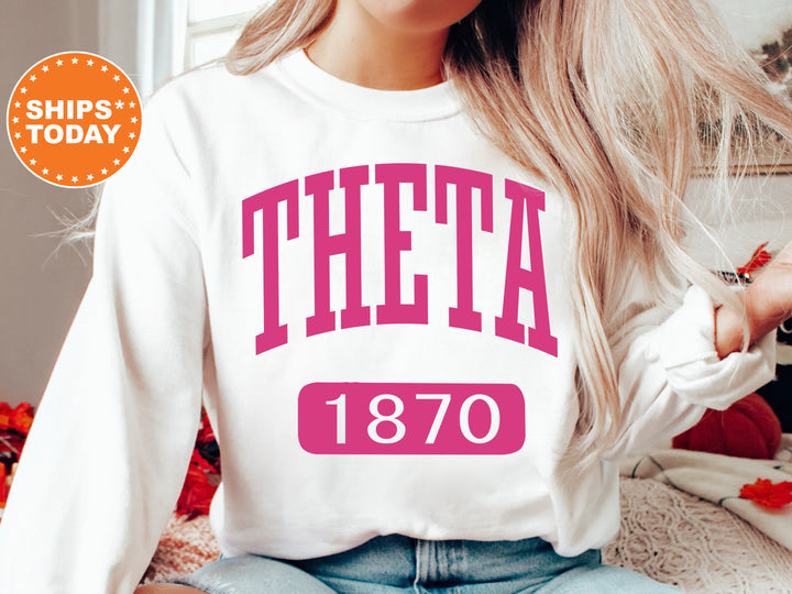 Kappa Alpha Theta Pink Baseball Sorority Sweatshirt | Kappa Alpha Theta Hoodie | Theta Sorority Merch | Big Little Reveal Gift