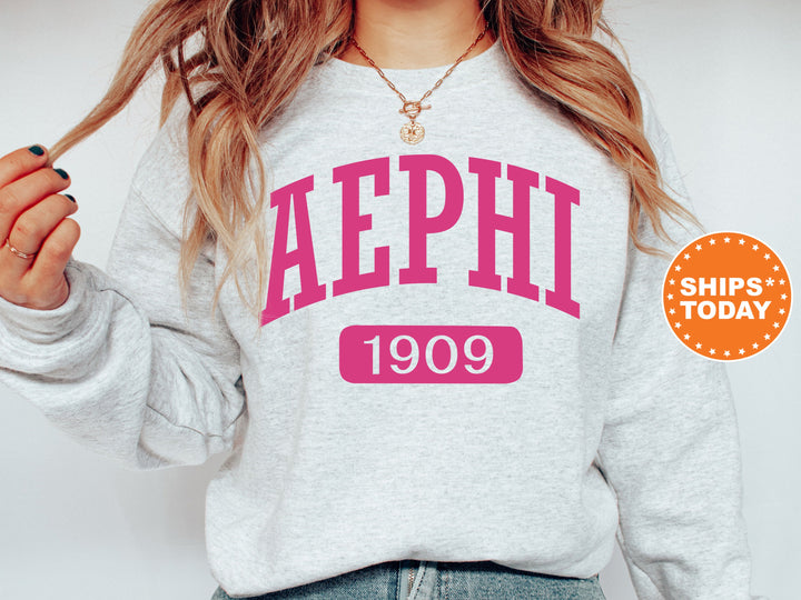 Alpha Epsilon Phi Pink Baseball Sorority Sweatshirt | Alpha Epsilon Phi Sweatshirt | AEPHI Sorority Hoodie | Big Little Reveal Gift