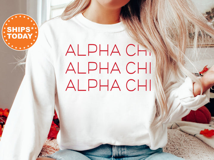 Alpha Chi Omega Red Layered Sorority Sweatshirt | AXO Retro Sweatshirt | ACHIO Greek Sweatshirt | Sorority Apparel | Big Little Gift _ 5740g