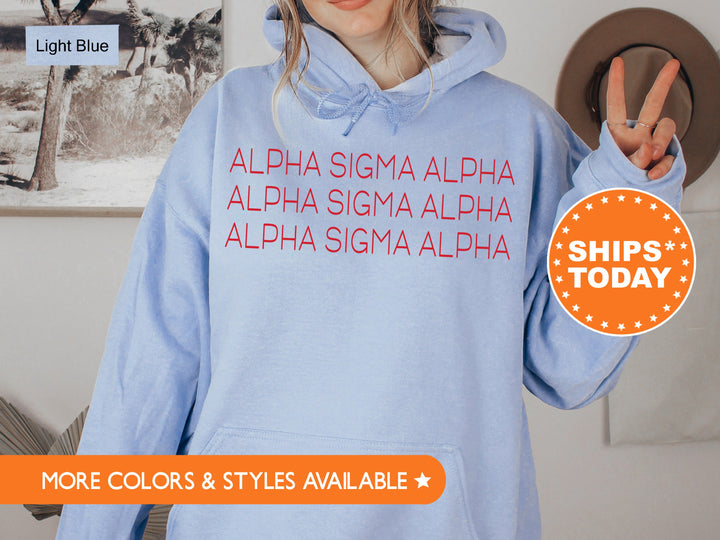 Alpha Sigma Alpha Red Layered Sorority Sweatshirt | ASA Crewneck Sweatshirt | Sorority Hoodie | Trendy Sweatshirt | Big Little Gift _ 5746g