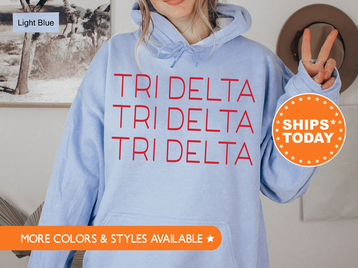 Delta Delta Delta Red Layered Sorority Sweatshirt | Tri Delta Hoodie | Sorority Gifts | Tri Delta Bid Day | Big Little Reveal _ 5750g