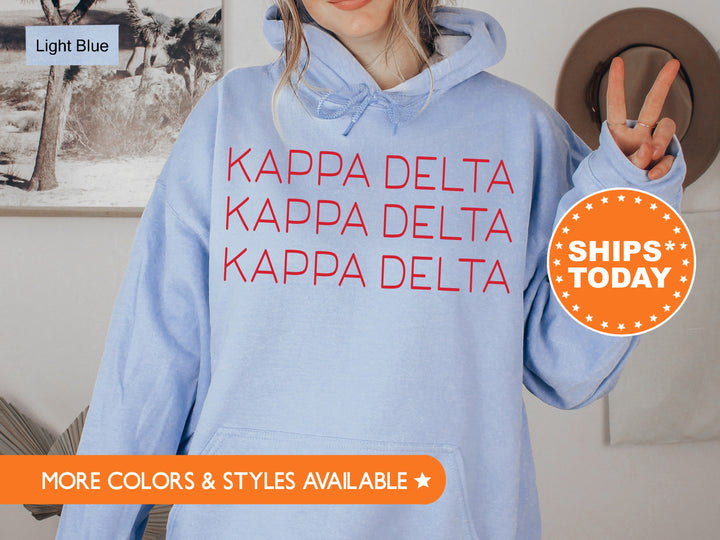 Kappa Delta Red Layered Sorority Sweatshirt | Kay Dee Hoodie | Kappa Delta Merch | Sorority Gifts For Little | KD Initiation Gift _ 5756g
