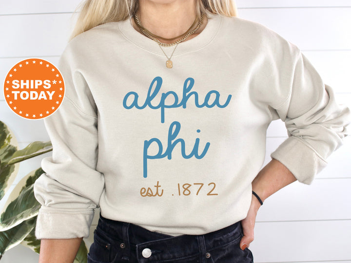 Alpha Phi The Blues Sorority Sweatshirt | Alpha Phi Sweatshirt | Alpha Phi Merch | Big Little Gift | APHI Hoodie | Sorority Apparel _ 8273g