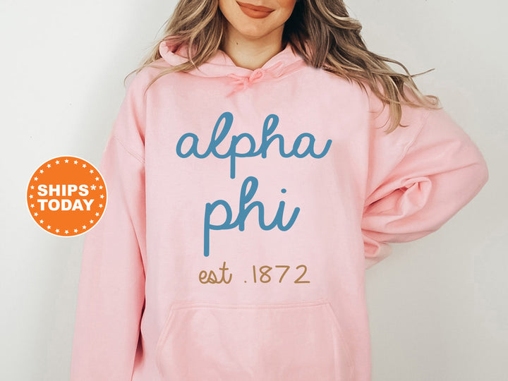 Alpha Phi The Blues Sorority Sweatshirt | Alpha Phi Sweatshirt | Alpha Phi Merch | Big Little Gift | APHI Hoodie | Sorority Apparel _ 8273g