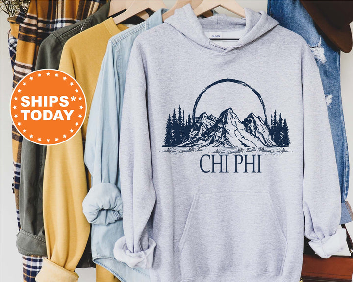 Chi Phi Epic Mountains Fraternity Sweatshirt | Chi Phi Hoodie | Chi Phi Fraternity Gift | Custom Greek Apparel | College Apparel _ 6207g