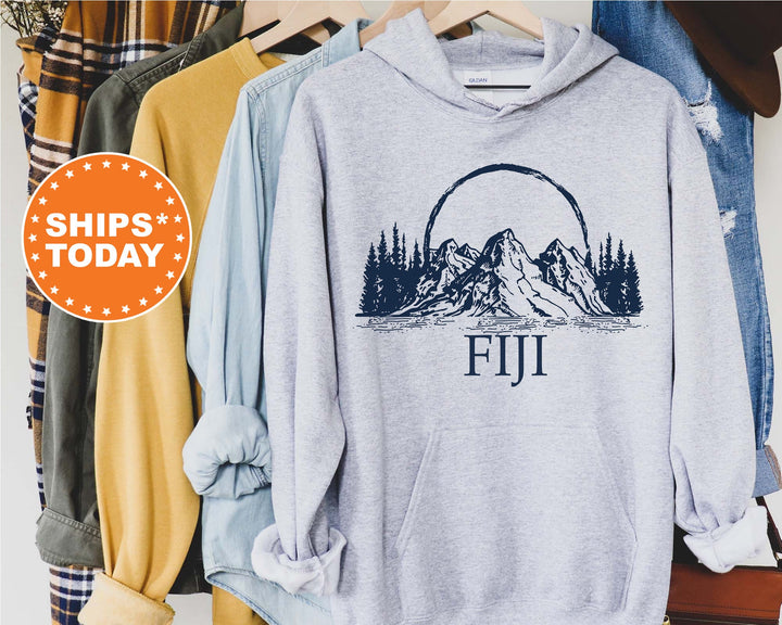 FIJI Epic Mountains Fraternity Sweatshirt | FIJI Hoodie | Phi Gamma Delta Sweatshirt | Custom Greek Apparel | College Apparel _ 6212g