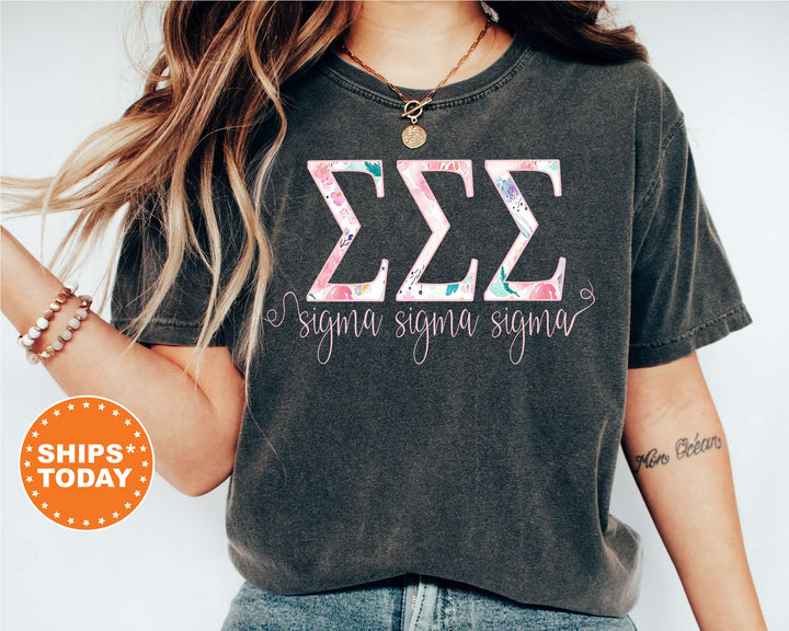 Sigma Sigma Sigma Simply Paisley Sorority T-Shirt | Tri Sigma Comfort Colors Shirt | Greek Letters | Sorority Letters | Big Little Reveal _ 5179g
