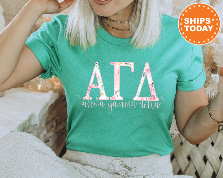Alpha Gamma Delta Simply Paisley Sorority T-Shirt | Alpha Gam Comfort Colors Shirt | Greek Letters | Sorority Letters | Big Little Reveal _ 5159g