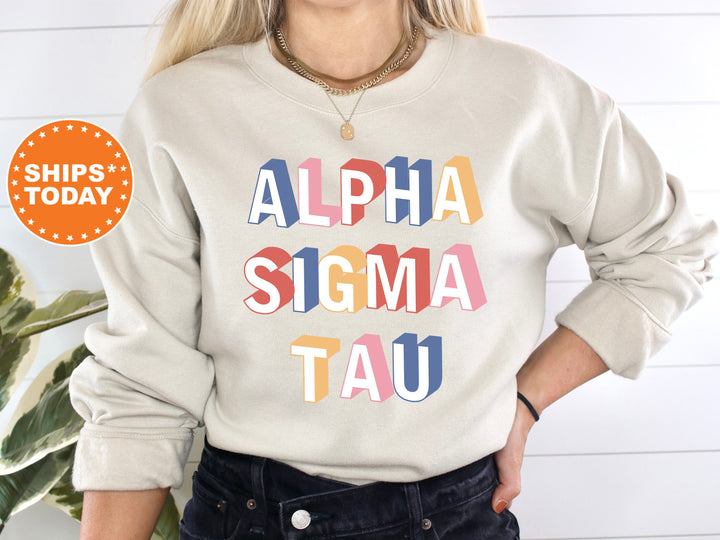 Alpha Sigma Tau Loud Box Sorority Sweatshirt | Alpha Sigma Tau Retro Sweatshirt | Sorority Gifts | Greek Apparel | Big Little Reveal _ 5566g