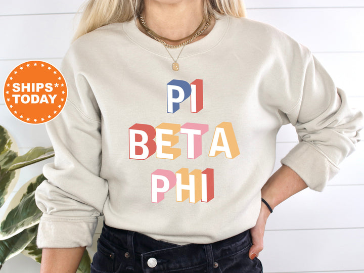 Pi Beta Phi Loud Box Sorority Sweatshirt | Pi Phi Retro Sweatshirt | Sorority Gifts | Pi Phi Sorority Apparel | Big Little Reveal _ 5579g