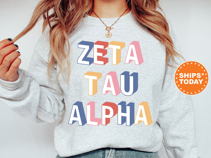 Zeta Tau Alpha Loud Box Sorority Sweatshirt | ZETA Retro Sweatshirt | Sorority Gifts | ZETA Sorority Apparel | Big Little Reveal _ 5584g