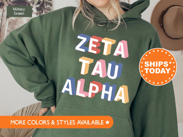 Zeta Tau Alpha Loud Box Sorority Sweatshirt | ZETA Retro Sweatshirt | Sorority Gifts | ZETA Sorority Apparel | Big Little Reveal _ 5584g