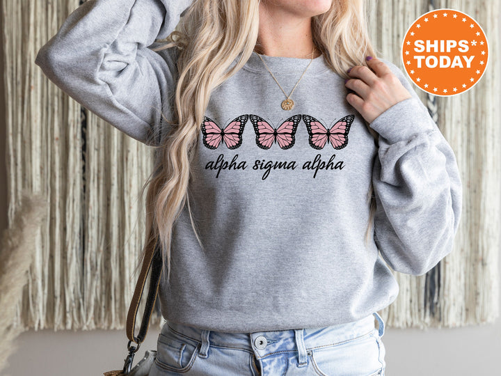 Alpha Sigma Alpha Blooming Butterfly Sorority Sweatshirt | ASA Butterfly Sweatshirt | Big Little Reveal | Trendy Sorority Hoodie