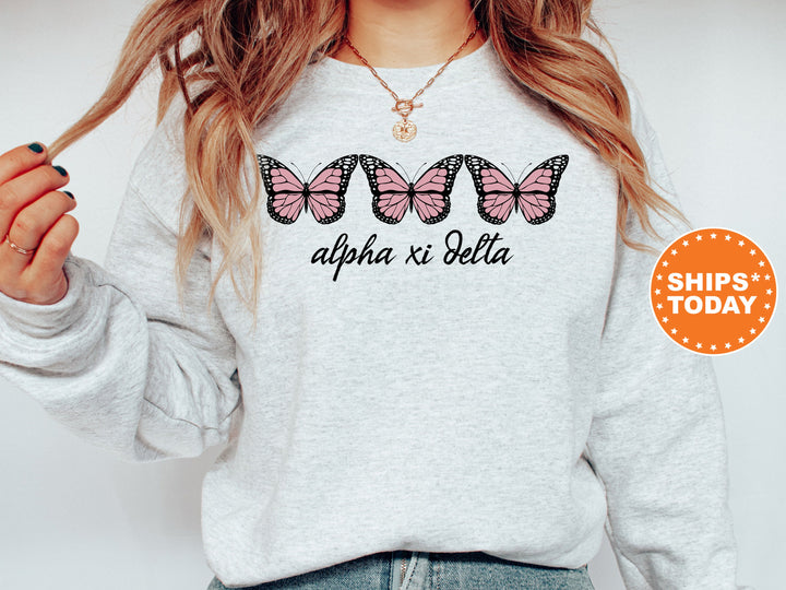 Alpha Xi Delta Blooming Butterfly Sorority Sweatshirt | Alpha Xi Hoodie | Sorority Merch | Big Little Reveal Gift | AXID Bid Day Basket 5320g