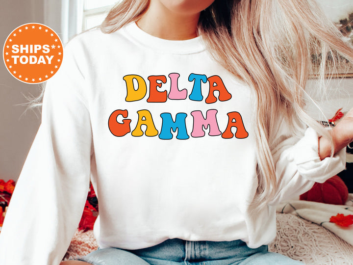 Delta Gamma Disco Retro Sorority Sweatshirt | Delta Gam Retro Sweatshirt | Dee Gee Merch | DG Greek Apparel | Big Little Reveal _ 7499g