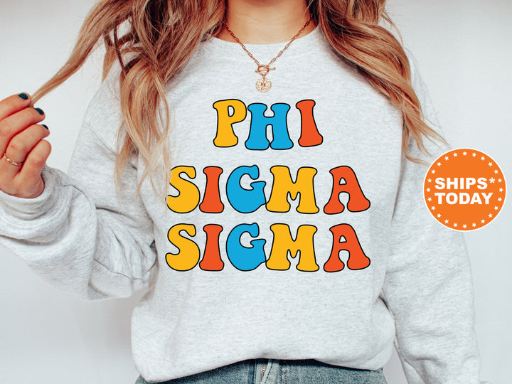 Phi Sigma Sigma Disco Retro Sorority Sweatshirt | Phi Sig Greek Apparel | Sorority Merch | Big Little Reveal | Sorority Hoodie _ 7507g
