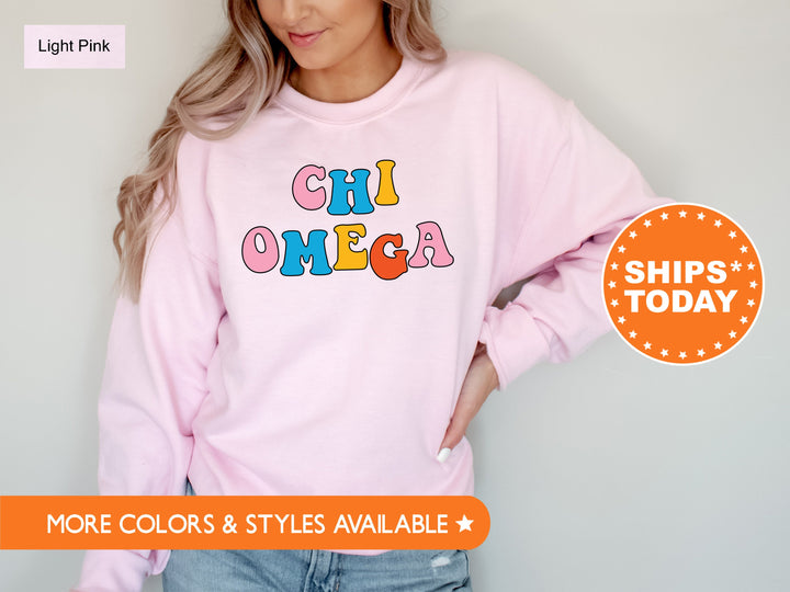Chi Omega Disco Retro Sorority Sweatshirt | Chi O Retro Sweatshirt | XO Sorority Hoodie | Chi Omega Apparel | Big Little Reveal Gift _ 7497g