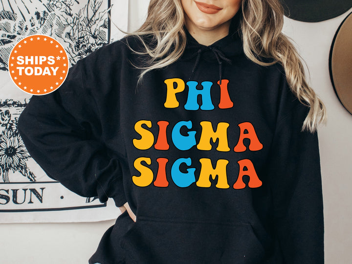 Phi Sigma Sigma Disco Retro Sorority Sweatshirt | Phi Sig Greek Apparel | Sorority Merch | Big Little Reveal | Sorority Hoodie _ 7507g