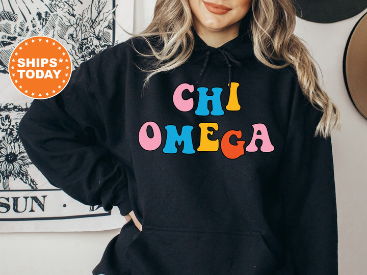 Chi Omega Disco Retro Sorority Sweatshirt | Chi O Retro Sweatshirt | XO Sorority Hoodie | Chi Omega Apparel | Big Little Reveal Gift _ 7497g