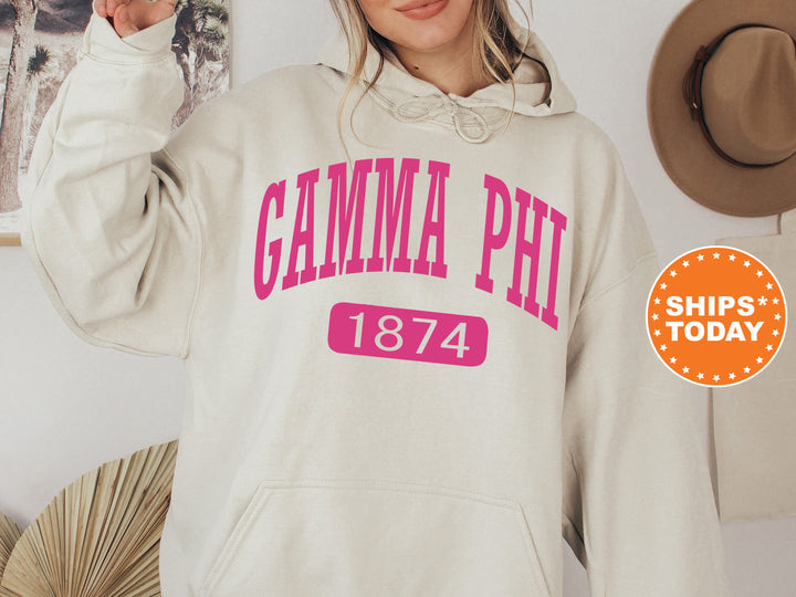 Gamma Phi Beta Pink Baseball Sorority Sweatshirt | Gamma Phi Hoodie | Gamma Phi Beta Apparel | Big Little Reveal | Sorority Gifts