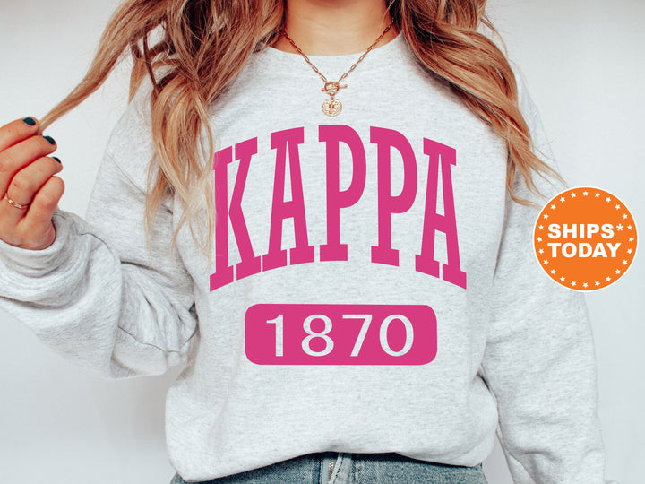 Kappa Kappa Gamma Pink Baseball Sorority Sweatshirt | Kappa Kappa Gamma Merch | Kappa Sorority Hoodie | Big Little Sorority Gift