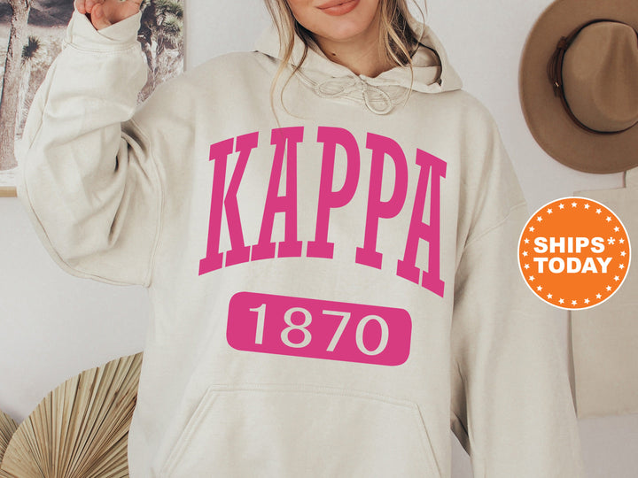 Kappa Kappa Gamma Pink Baseball Sorority Sweatshirt | Kappa Kappa Gamma Merch | Kappa Sorority Hoodie | Big Little Sorority Gift