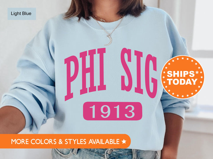 Phi Sigma Sigma Pink Baseball Sorority Sweatshirt | Phi Sigma Sigma Hoodie | Phi Sig Sweatshirt | Big Little Reveal | Sorority Gifts