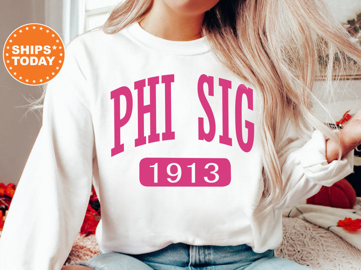 Phi Sigma Sigma Pink Baseball Sorority Sweatshirt | Phi Sigma Sigma Hoodie | Phi Sig Sweatshirt | Big Little Reveal | Sorority Gifts