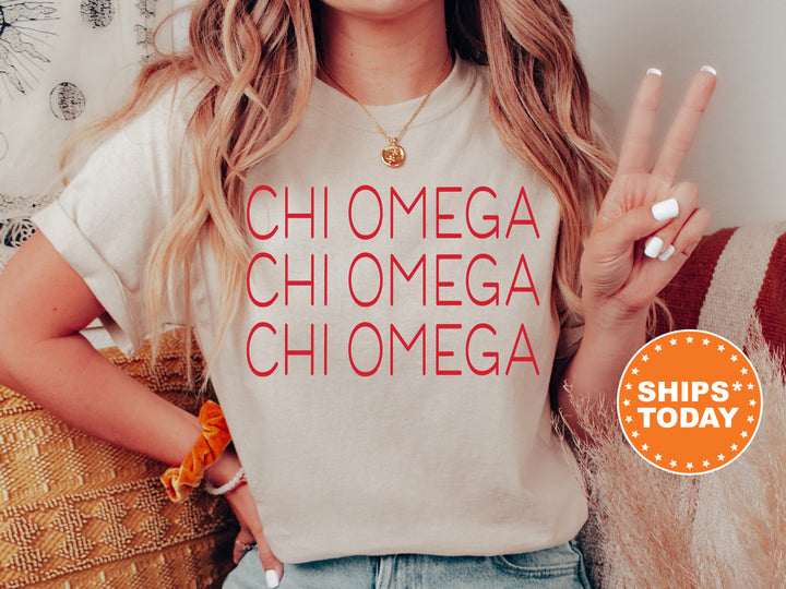 Chi Omega Red Layered Sorority T-Shirt | Chi Omega Merch | Chi Omega Shirt | Big Little Reveal Shirts | Chi O Sorority Gifts _ 5749g