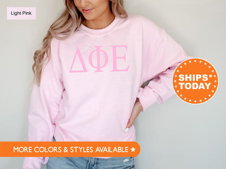 Delta Phi Epsilon Just the Letters Sorority Sweatshirt | DPHIE Greek Letters | Sorority Letters | Big Little Reveal | Greek Apparel